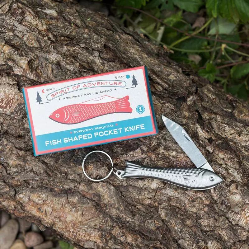 Fish Shaped Pocket Knife Keyring