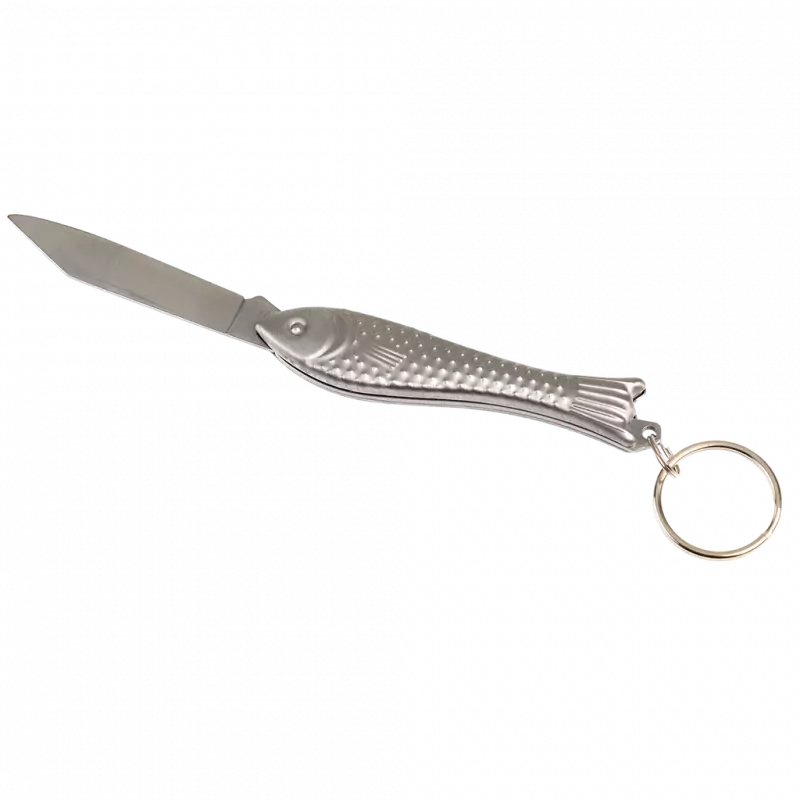 Fish Shaped Pocket Knife Keyring