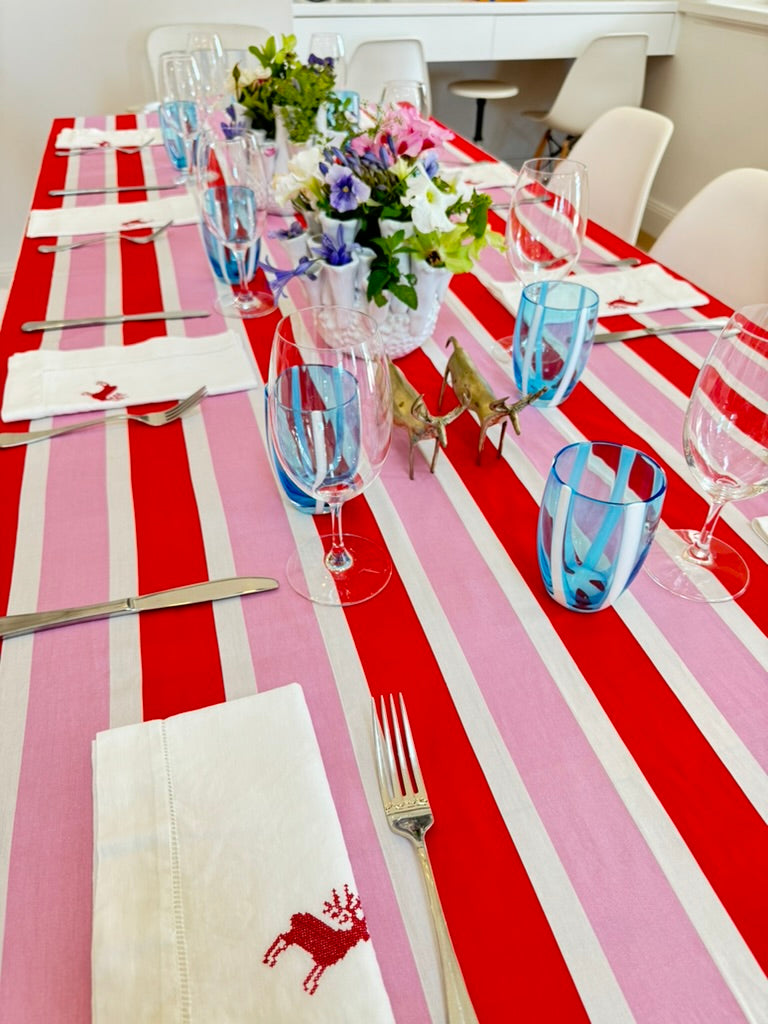 Poppy Pink & Red Tablecloth
