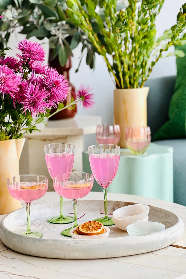 Pink/green Wine Glass