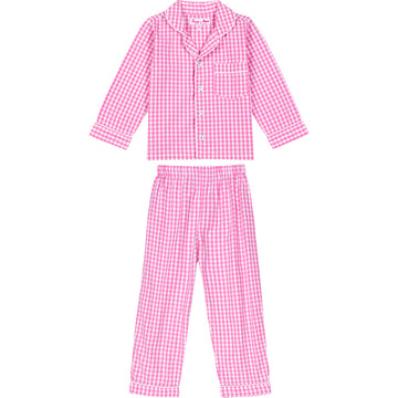Girls Hepburn Gingham Pink PJ Set