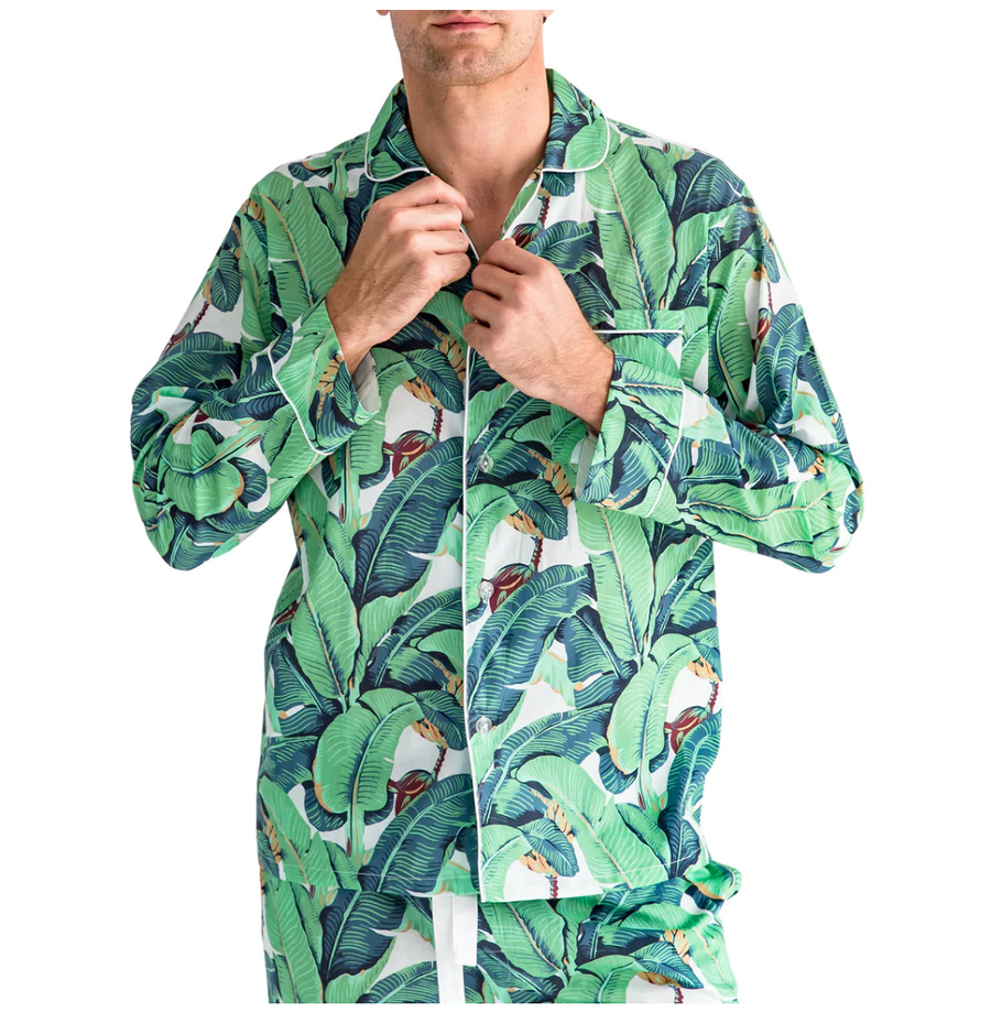 Men's Martinique Banana Leaf Long Pyjama Set
