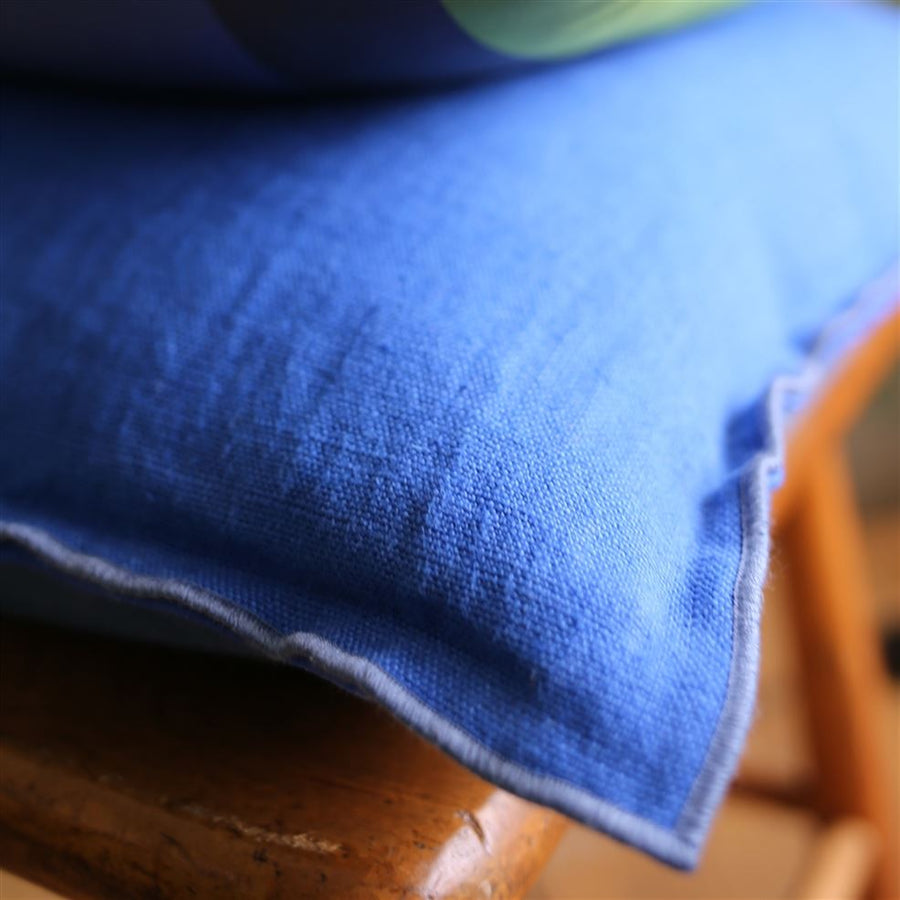 Designers Guild Blue Linen Cushion
