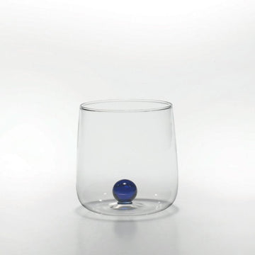 Glass with Blue Marble in Base