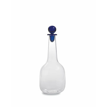 Glass Bottle with Blue Stopper