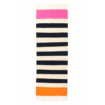 Thick Striped Runner with Pink & Orange Detail
