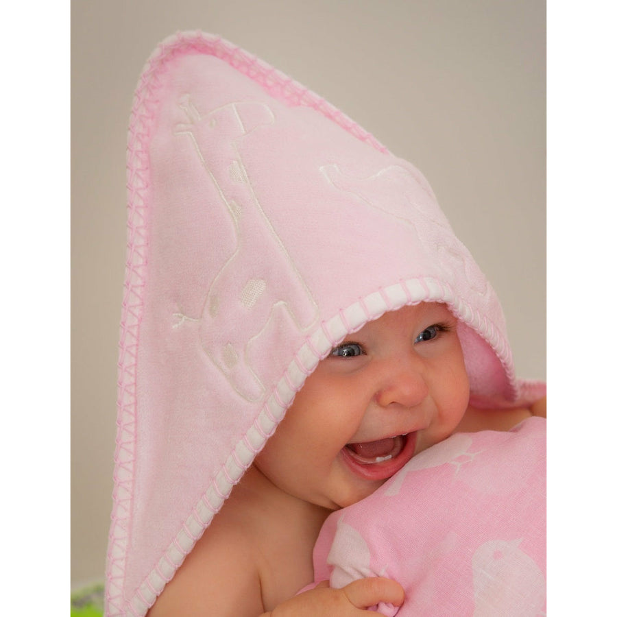 Pink Safari Hooded Bath Baby Towel