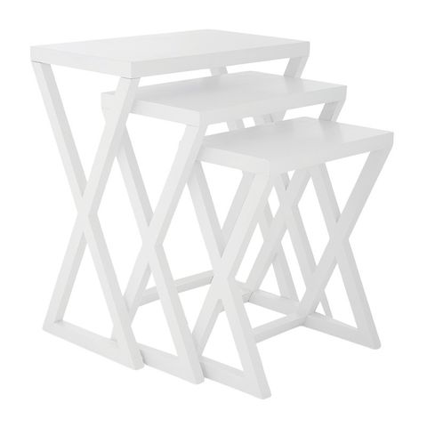 White Side Table Set of 3